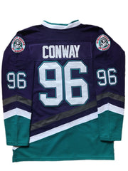 The Mighty Ducks Movie Hockey Jersey #96 Charlie Conway Purple Color