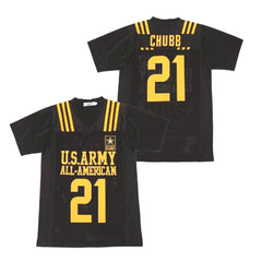 Nick Chubb U.S. Army All-American #21 Football Jersey - Black Mesh Hiphop T shirt