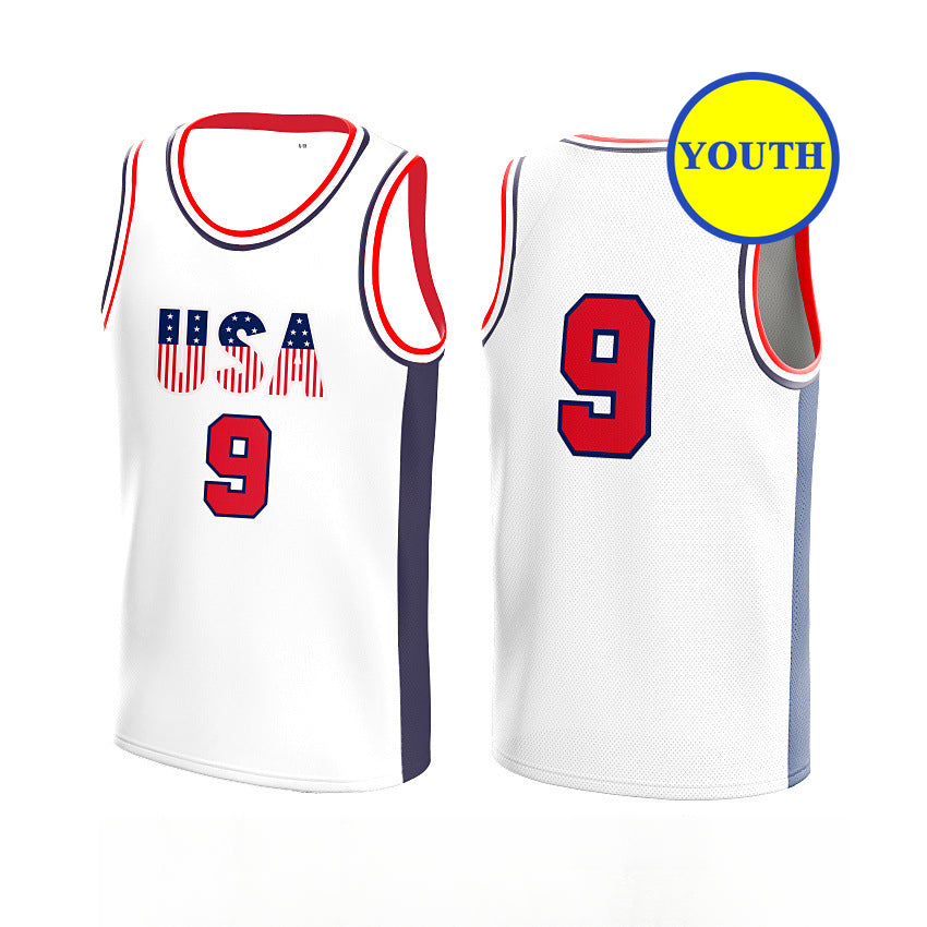 Kids Youth Classic Throwback Dream Team #9 USA Basketball Jersey