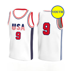 Kids Youth Classic Throwback Dream Team #9 USA Basketball Jersey