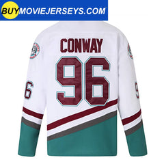 The Mighty Ducks Movie Hockey Jersey #96 Charlie Conway White Color
