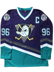The Mighty Ducks Movie Hockey Jersey #96 Charlie Conway Purple Color