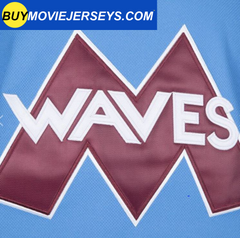 Gordon Bombay Waves Hockey Jersey - #66 Minnehaha Waves Mighty Ducks Blue Color Limited Edition