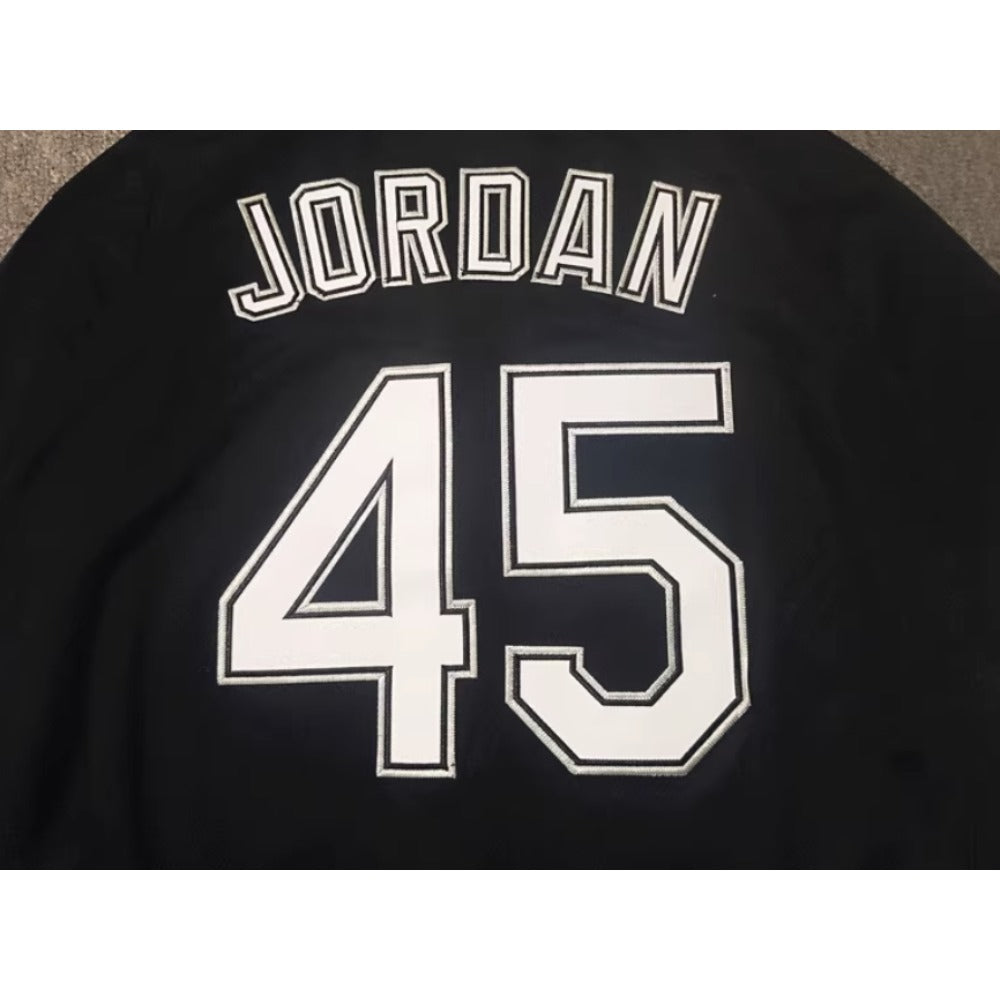 Michael Jordan  #45 Button Down Baseball Jersey - Black