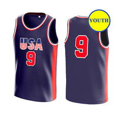 Kids Youth Classic Throwback Dream Team #9 USA Basketball Jersey