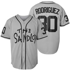 The Sandlot Benny Rodriguez #30 Men Stitched Movie Baseball Jersey Gray Color