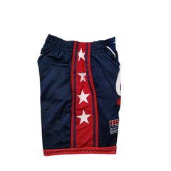 Throwback USA Dream Basketball Shorts Sports Pants with Zip Pockets