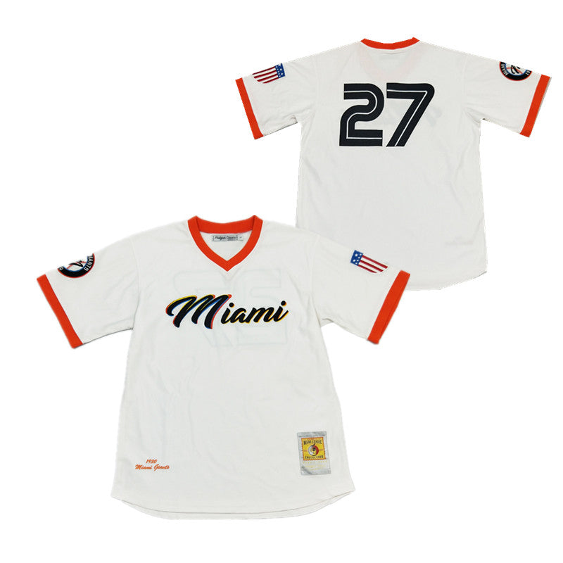 Retro Vantage Miami Giants 1930s Short-sleeved Men's Embroidery Baseball Jersey