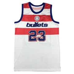 Bullets Blue #23 Jordan Throwback Basketball Jersey White